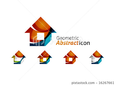 Set of abstract geometric company logo home, house, building Set of abstract geometric company logo home, house, building 16267661