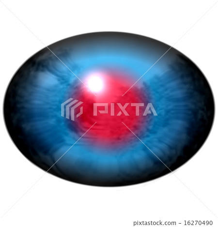 Blue animal eye with open pupil and red retina 16270490