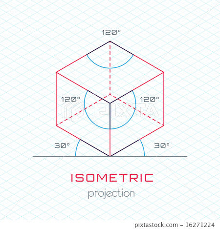 Isometric Rectangle Frame Frame Object - Isometric Grid Templat - Stock Illustration [16271224 ...
