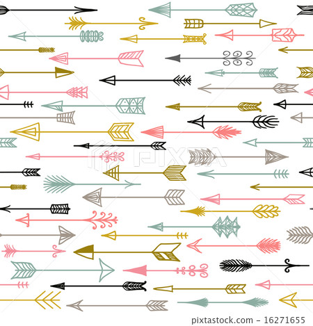 Vector seamless ethnic pattern with arrows. Vector seamless ethnic pattern with arrows. 16271655