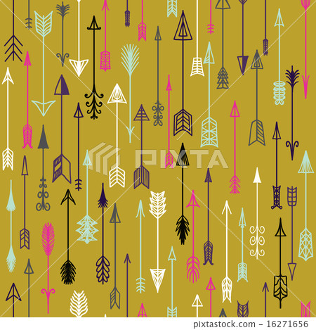 Vector seamless ethnic pattern with arrows. Vector seamless ethnic pattern with arrows. 16271656