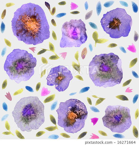 Abstract Watercolor Flower Pattern.  16271664