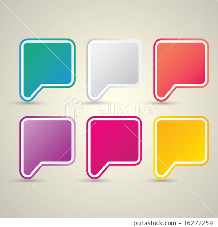 color vector paper speech bubble set. color vector paper speech bubble set. 16272259