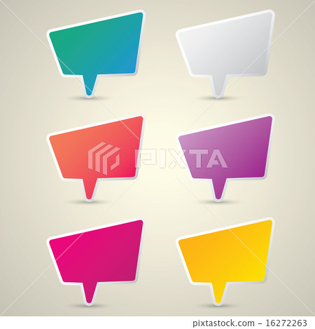 color vector paper speech bubble set. - Stock Illustration [16272263 ...