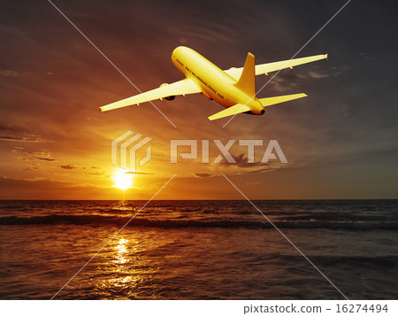 sunset plane sunset plane 16274494