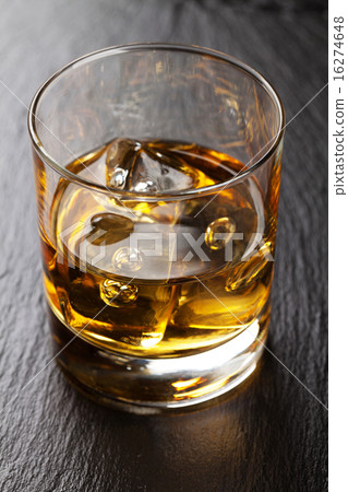 Glass of scotch whiskey with ice Glass of scotch whiskey with ice 16274648