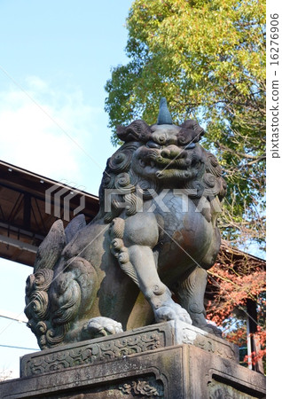 守護犬 京都市東山區八坂神社 祗園鎮 照片素材 圖片 圖庫