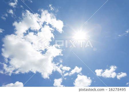 藍天和太陽和雲彩圖像 16278495