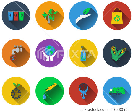 Set of ecological icons 16280501
