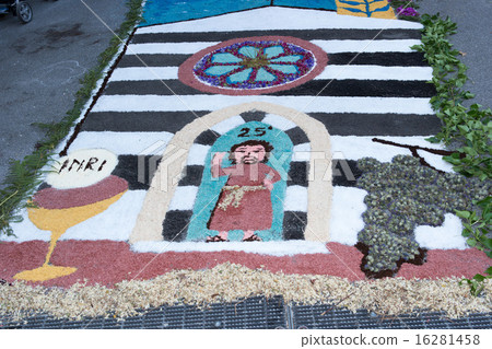 petal and flower carpet for corpus domini 16281458