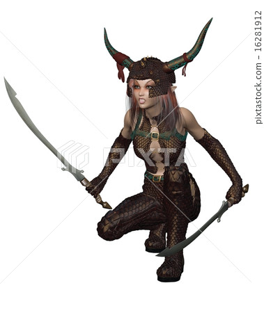 Dragon Warrior Girl - crouching 16281912