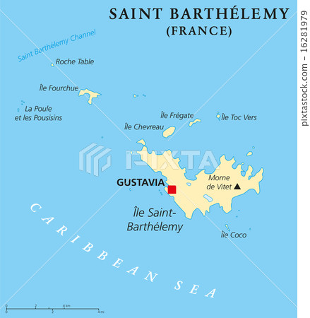 Saint Barthelemy Political Map Saint Barthelemy Political Map 16281979