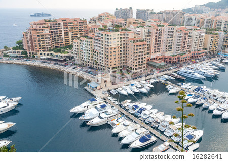 Aerial View on Monaco Harbor with Luxury Yachts, French Riviera Aerial View on Monaco Harbor with Luxury Yachts, French Riviera 16282641