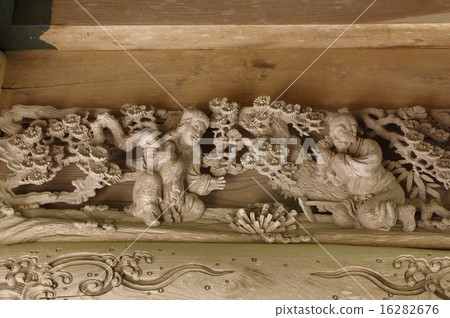 Shinshu Azumino Sculpture group of Yamen gate "Yuikimon" of Ariake Shrine (Tachikawa Shimizu Toraichi Engra) 16282676