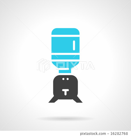 Water cooler jug black and blue vector icon Water cooler jug black and blue vector icon 16282768
