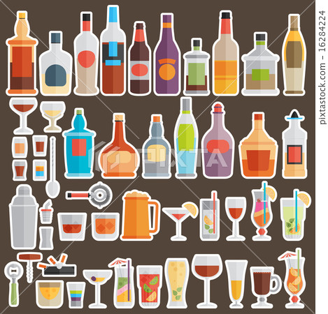 Drinks and beverages icon set Drinks and beverages icon set 16284224