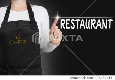 Restaurant touchscreen is operated by chef Restaurant touchscreen is operated by chef 16284414
