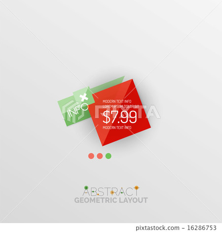 Glossy paper style geometric abstract infographic design 16286753