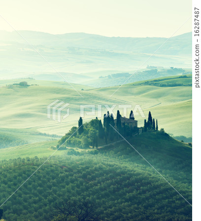 Early spring morning in Tuscany, Italy 16287487
