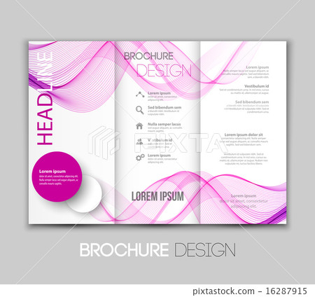 Vector template leaflet design with color lines 16287915