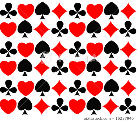 Abstract Seamless Pattern Background with Card Suits. Vector Ill 16287940