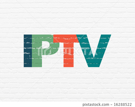 Web design concept: IPTV on wall background 16288522