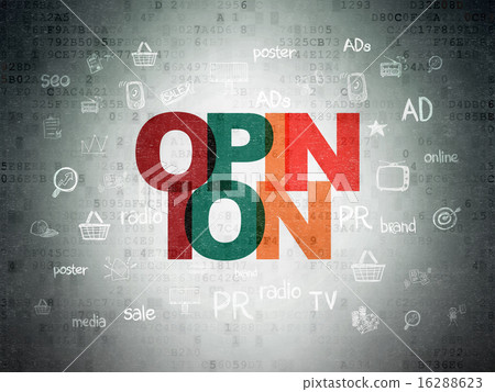 Advertising concept: Opinion on Digital Paper background 16288623