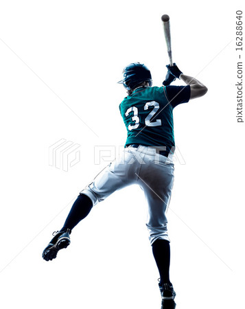 man baseball player silhouette isolated 16288640