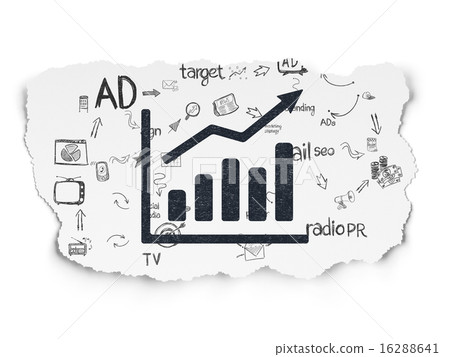 Advertising concept: Growth Graph on Torn Paper background 16288641