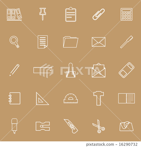Stationery line icons on white background 16290732