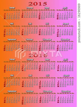 calendar for 2015 - 2016 in German 16290989