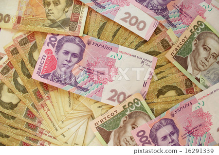 Ukrainian money in cash of different value Ukrainian money in cash of different value 16291339
