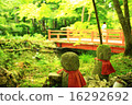 Red bridge with Jizo 16292692