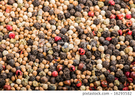 Close up selection of various pepper types 16293582