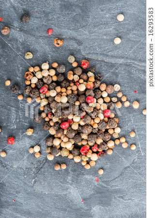 Close up selection of various pepper types Close up selection of various pepper types 16293583