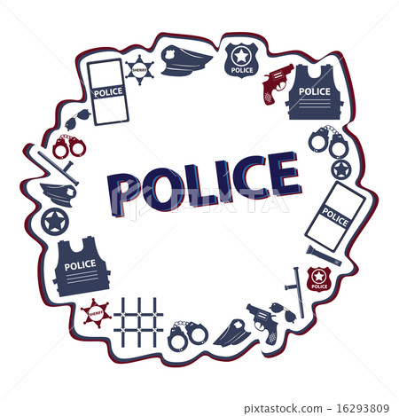Vector design police symbols in round form Vector design police symbols in round form 16293809