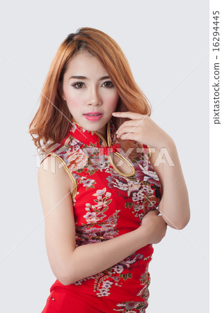 Beautiful Asian model wearing Cheongsam 16294445