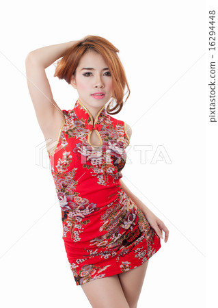 Beautiful Asian model wearing Cheongsam 16294448