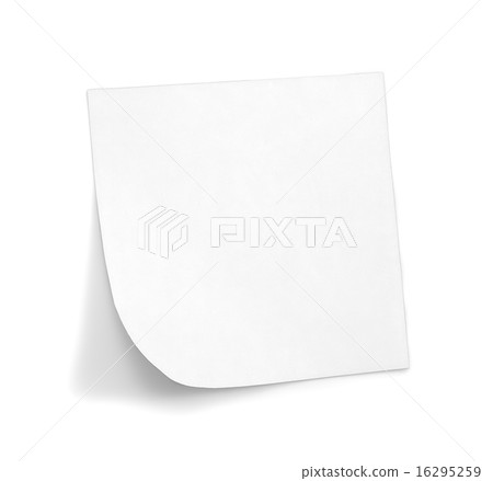 White sticky note with shade White sticky note with shade 16295259