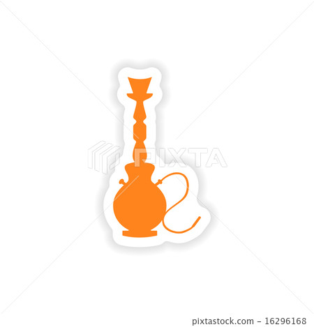 Icon Sticker Realistic Design On Paper Hookah Stock Illustration