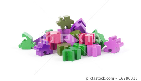 Jigsaw puzzle pieces isolated 16296313