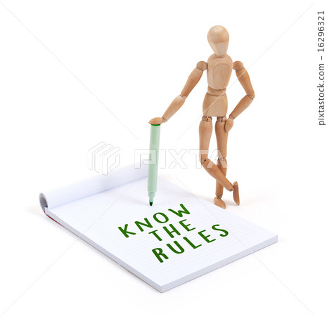 Wooden mannequin writing - Know the rules Wooden mannequin writing - Know the rules 16296321