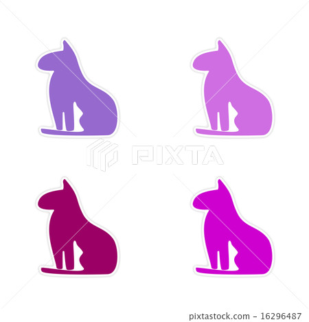 assembly realistic sticker design on paper Egypt cat assembly realistic sticker design on paper Egypt cat 16296487