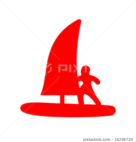 icon sticker realistic design on paper windsurfing icon sticker realistic design on paper windsurfing 16296729