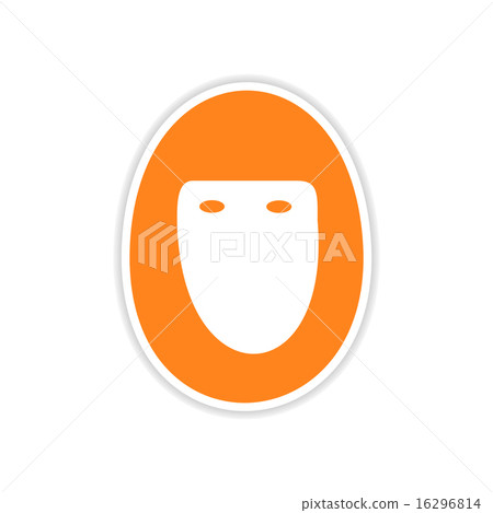 icon sticker realistic design on paper hijab 16296814