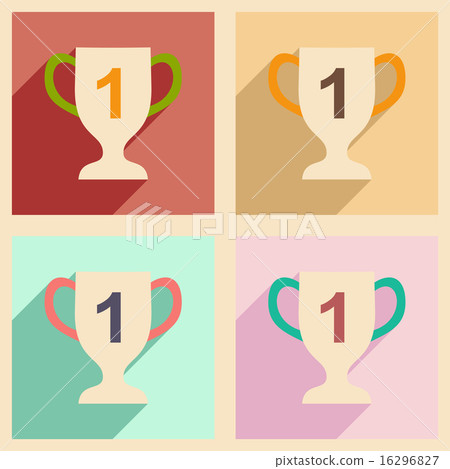 Flat with shadow concept and mobile application cup winner Flat with shadow concept and mobile application cup winner 16296827