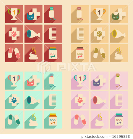 Flat with shadow concept and mobile application veterinary science Flat with shadow concept and mobile application veterinary science 16296828