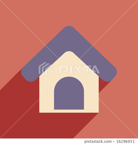 Flat with shadow icon and mobile application Booths for dogs Flat with shadow icon and mobile application Booths for dogs 16296851