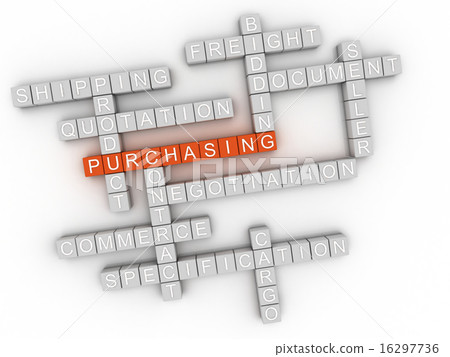3d image Purchasing issues concept word cloud  16297736