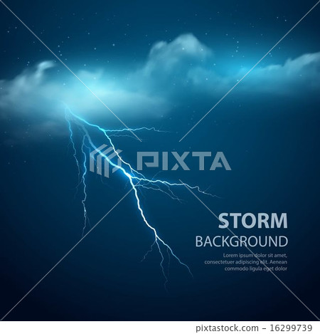 Thunderstorm Background With Cloud and Lightning, Vector Illustration. Thunderstorm Background With Cloud and Lightning, Vector Illustration. 16299739